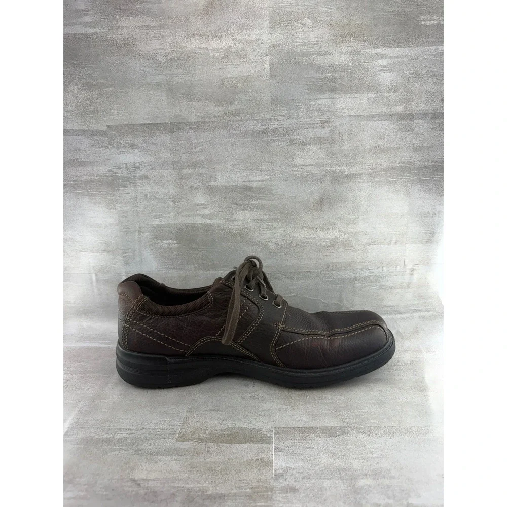 Clarks Men Dark Brown Leather Bicycle Toe Oxford Shoes 26103260 Size 11M